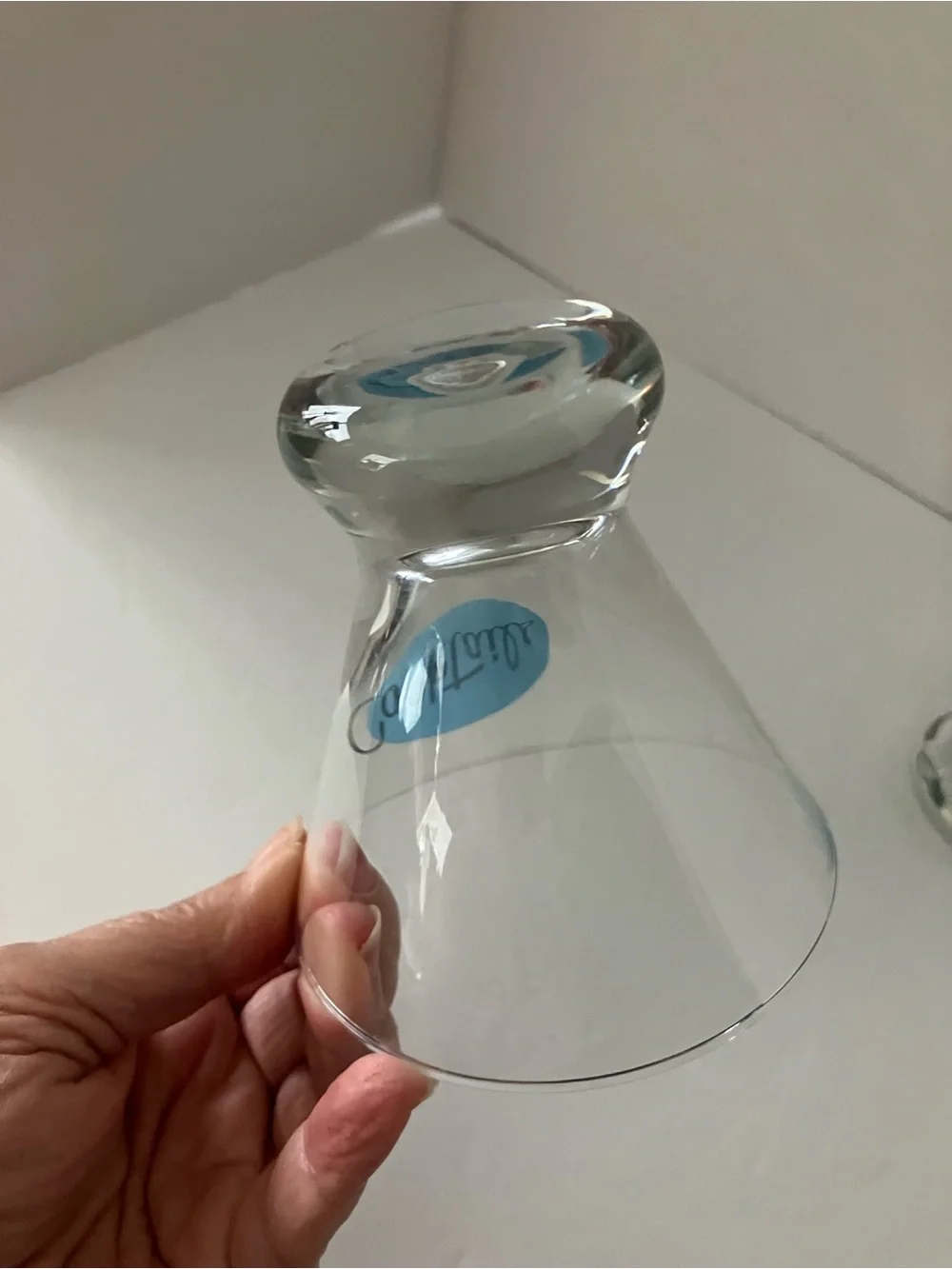 Libby Cosmopolitan MCM Glasses Set — Clear Glass with Blue 'Cocktails' Decal